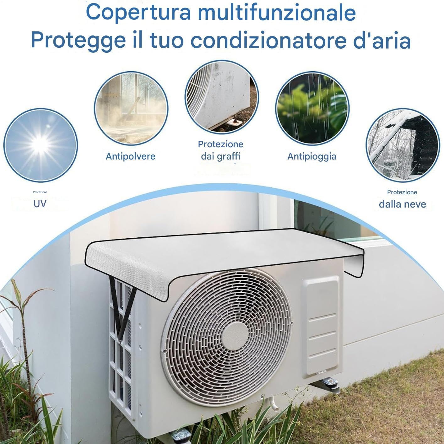 Copri Condizionatore Esterno Impermeabile Protezione Pioggia Sole Scudo Invernale per Unità AC