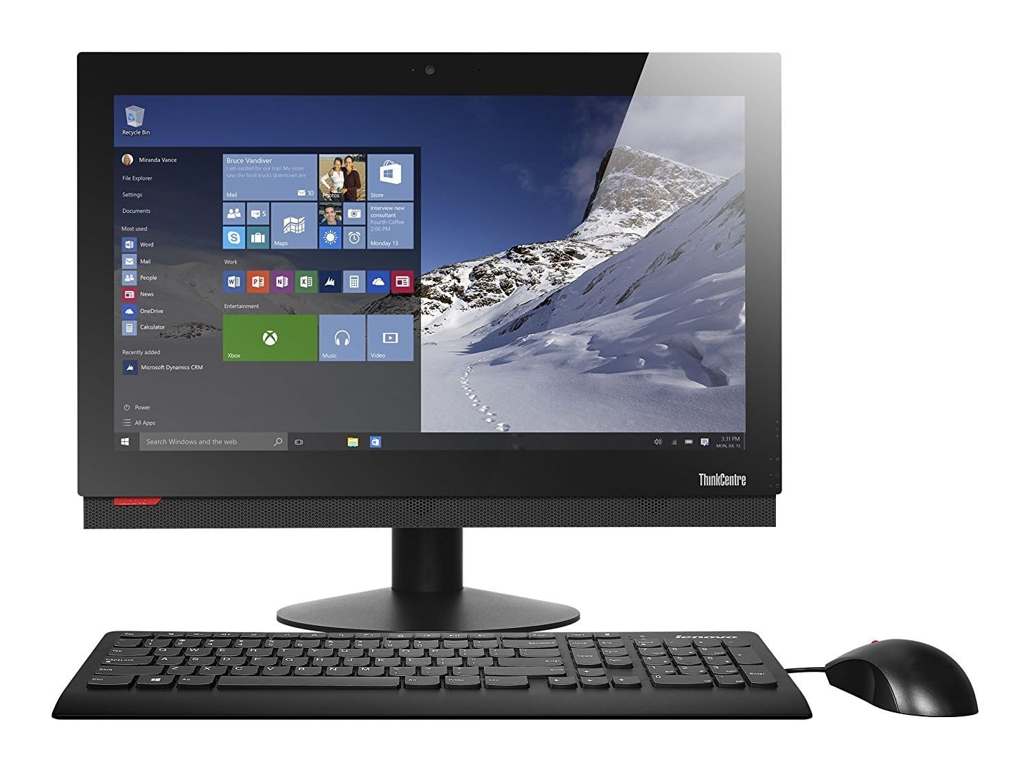 Lenovo ThinkCentre M800z - Ordenador de sobremesa todo en uno (21,5", Intel Celeron G3900, 8 GB de RAM, 256 GB SSD, WiFi, Bluetooth, teclado EE.UU., Windows 11 Pro (reacondicionado)