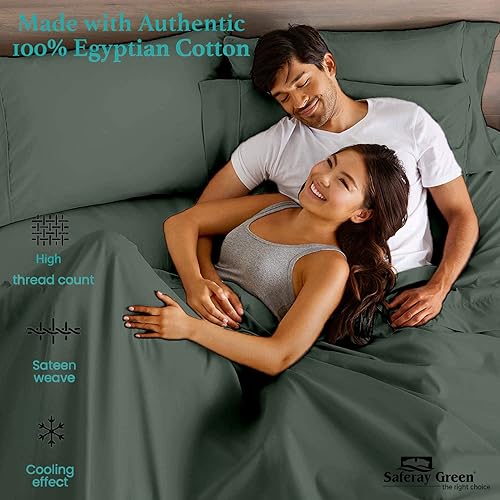 Miniatura 4 de Juego de sábanas de tamaño Queen, sábanas transpirables y refrescantes de algodón egipcio, sábanas de lujo para hotel, ropa de cama transpirable