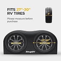 Vista 3 de BougeRV Fundas para neumáticos de autocaravana, cubierta de rueda de doble eje (2 paquetes) se adapta a neumáticos de 27 a 30 pulgadas de diámetro