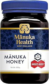Manuka Health - Manuka Honig MGO 400+ 500g, hergestellt und abgefüllt in Neuseeland mit zertifiziertem Methylglyoxal Gehalt, natürlicher Manuka Honig von der Manukapflanze, 100% Manuka, vegetarisch