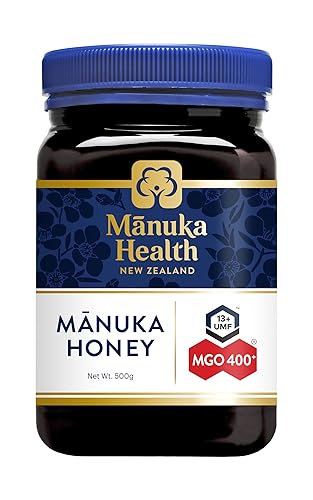 Manuka Health - Manuka Honig MGO 400+ 500g, hergestellt und abgefüllt in Neuseeland mit zertifiziertem Methylglyoxal Gehalt, natürlicher Manuka Honig von der Manukapflanze, 100% Manuka, vegetarisch - 500 g (1er Pack) - MGO 400+