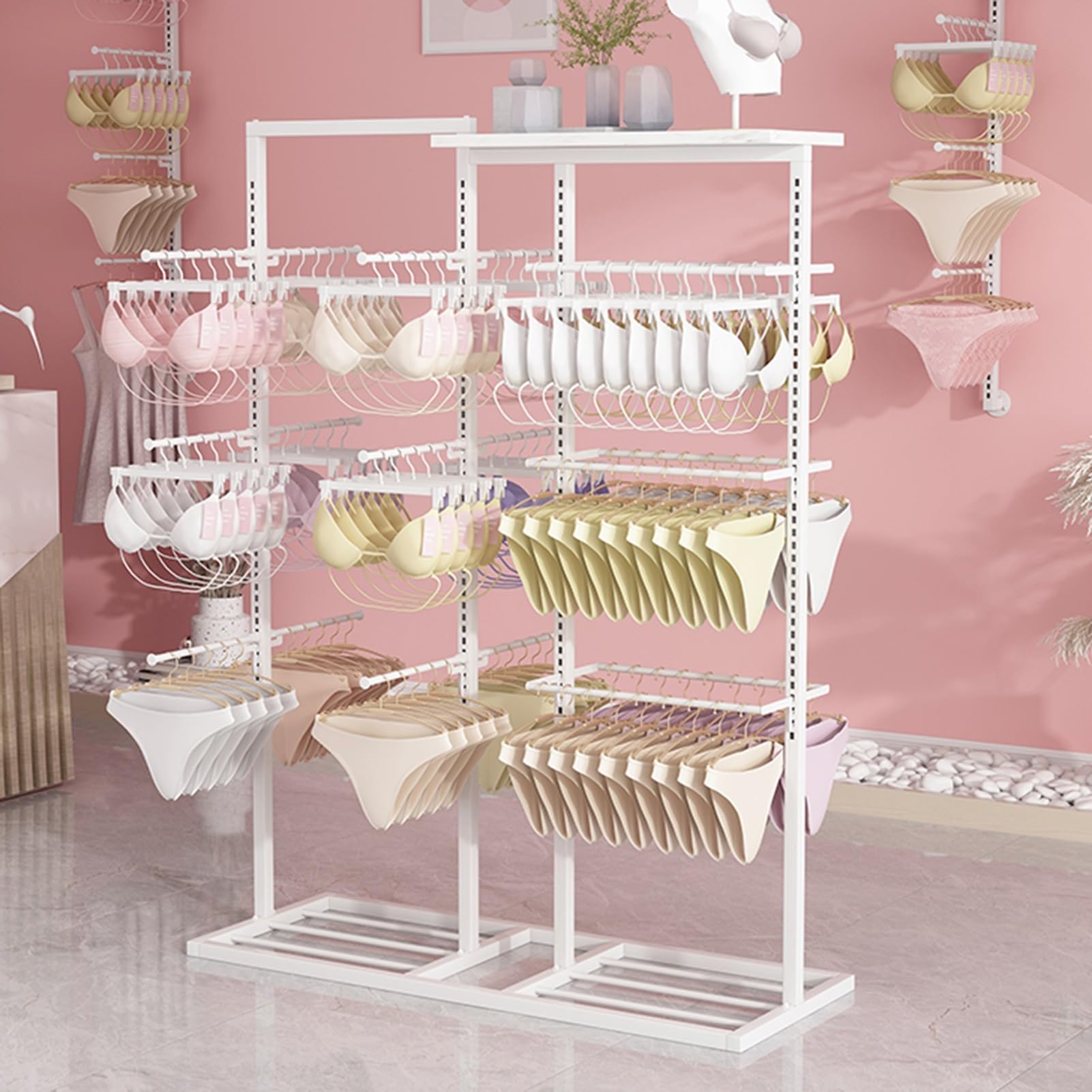 Espositore Per Biancheria Intima, Espositore Per Negozi Di Abbigliamento Commerciale Di Grande Capacità, Appendiabiti Per Costumi Da Bagno, Adatto Per Negozi Di Abbigliamento Di Biancheria Intima(Colo