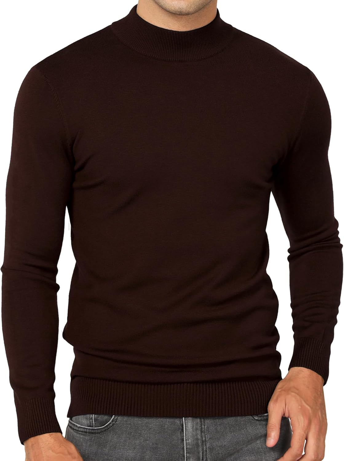 Babioboa Men's Mock Turtleneck Sweater Slim Fit Half Turtleneck Long Sleeve Knit Pullover Thermal Casual Solid Knitwear - Image 2