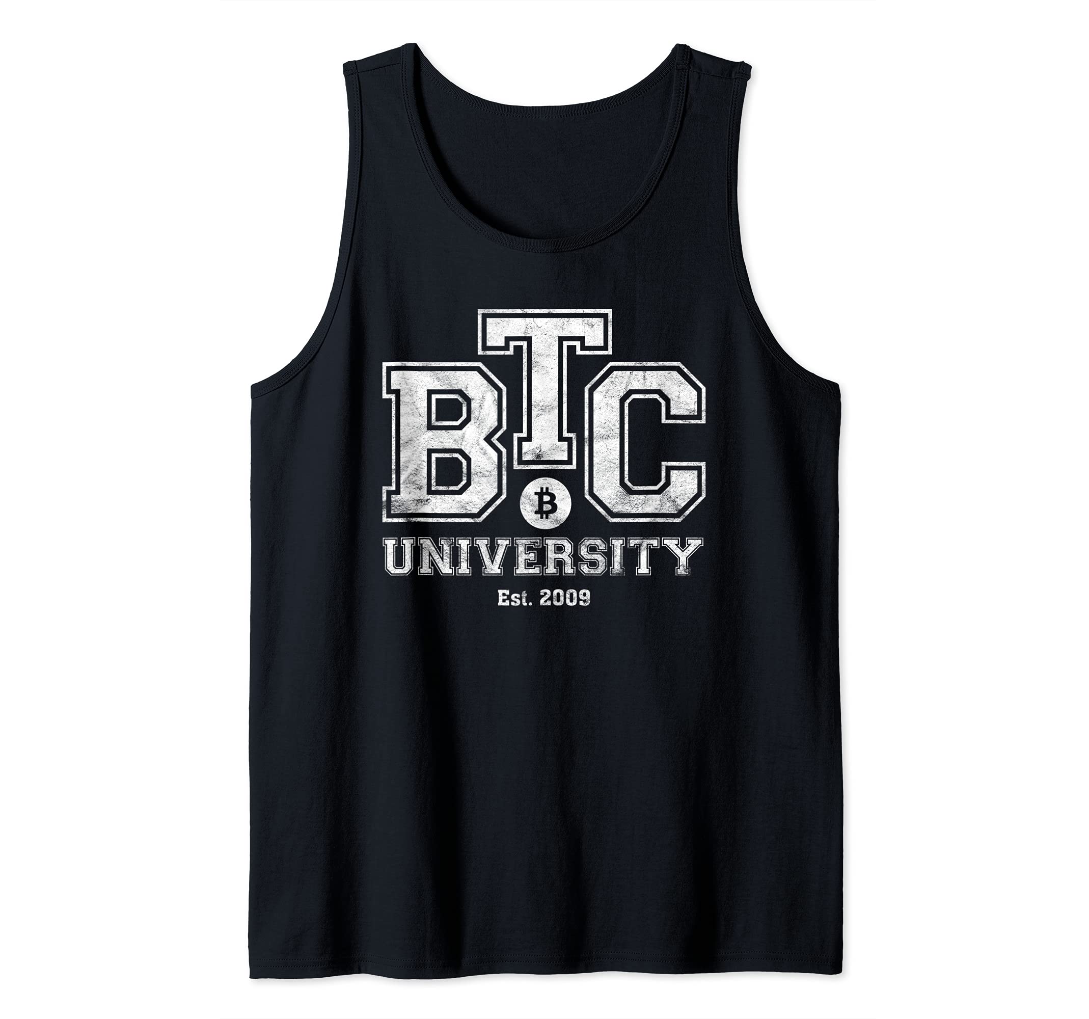 BTC University, Bitcoin College, Cool Vintage Style Crypto Tank Top