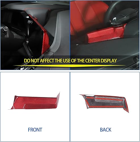 Miniatura 9 de Cubierta trasera de pantalla de navegación de consola central de fibra de carbono real compatible con Chevrolet Corvette C8 Stingray 2020-2024,