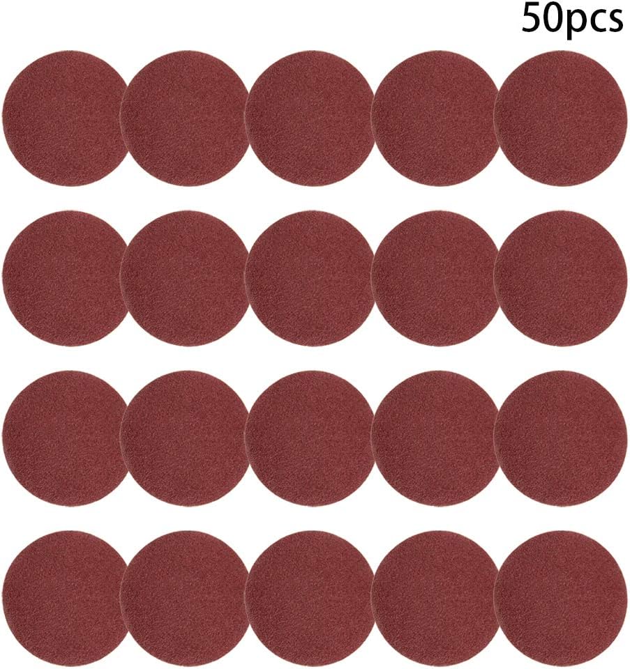 Auniwaig 50PCS 40 Grit 4 Inch 100mm Dia Hook and Loop Sanding Disc No Hole Orbital Sandpaper with Tack Cloth,Aluminum Oxide Round Flocking Sandpaper