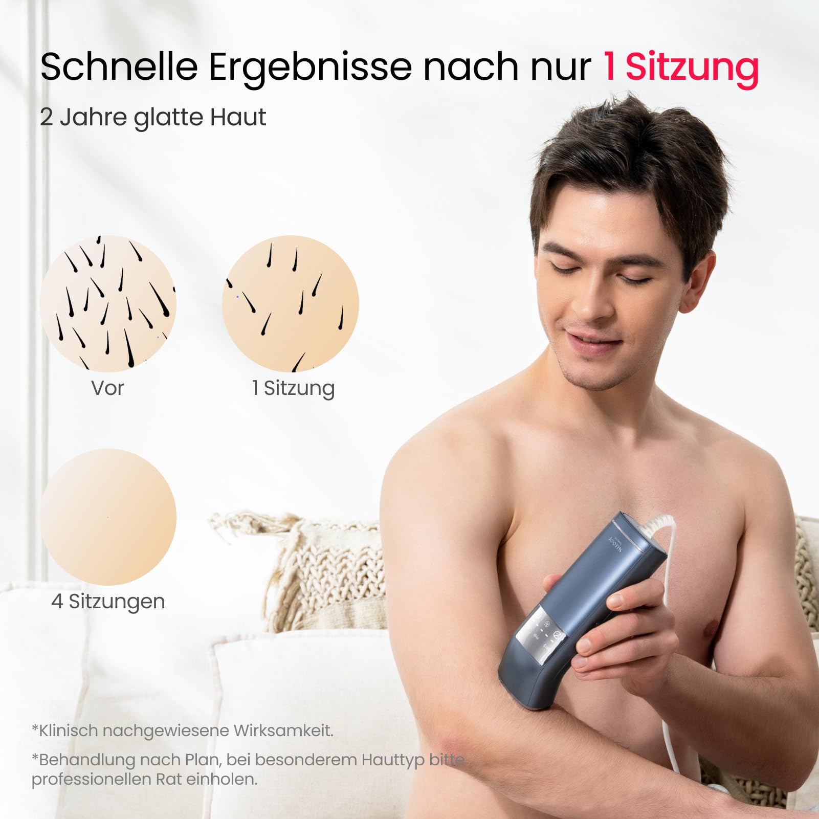 IPL Geräte Haarentfernung 100W Duale Lichter 27J Vierfach-Impuls 2°C Saphir 16,6 cm² Eis-Kühlung PHR-Modus