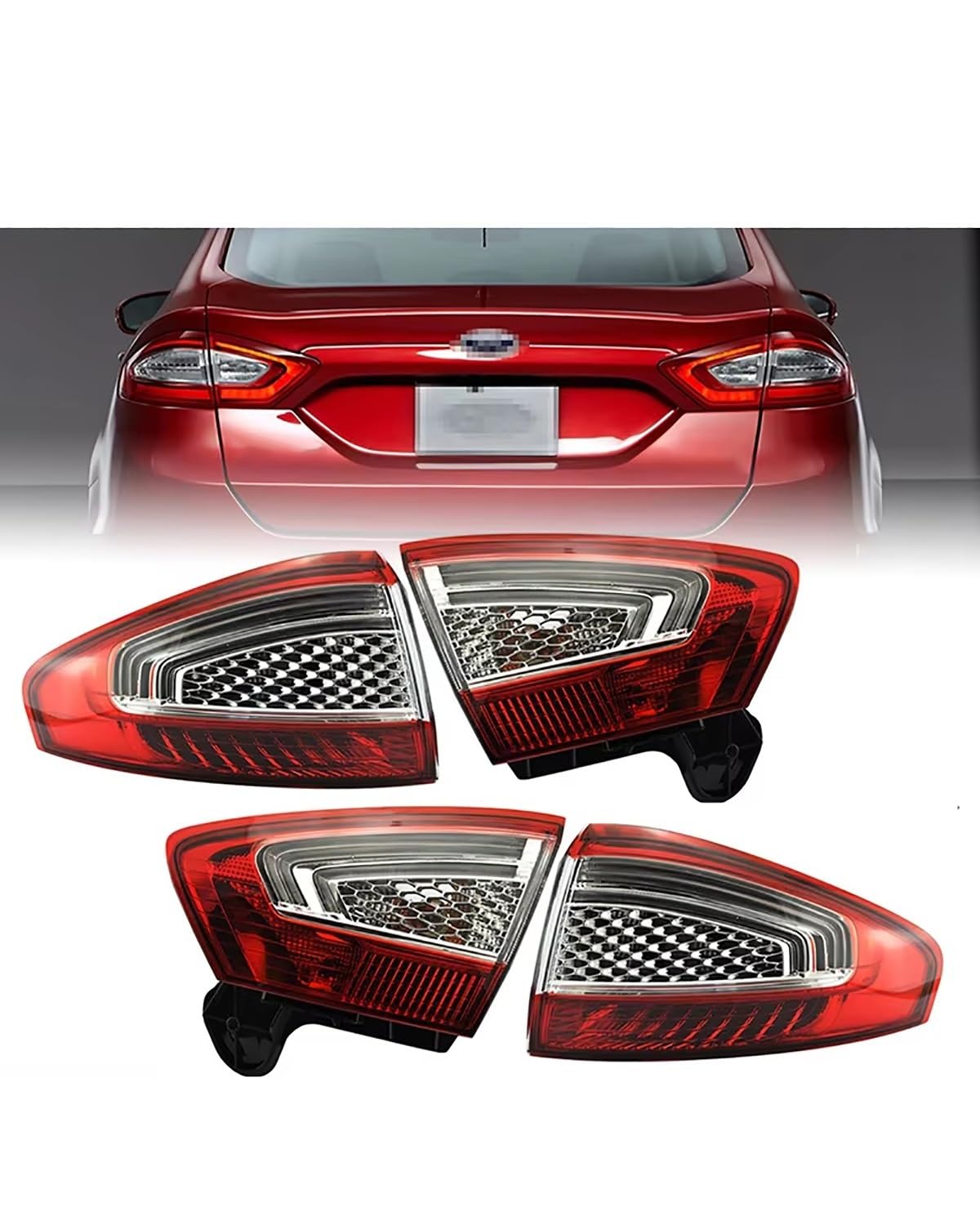 Coche Pilotos Traseros Para Mondeo Fusion 2011 2012 LH BS71-13A603-AC Luz Trasera LED(Right inner)