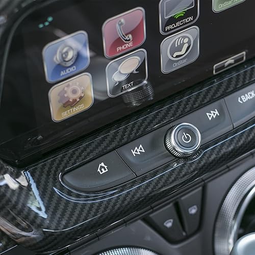 Miniatura 5 de RT-TCZ Navegación GPS Panel de pantalla grande Cubierta de marco de fibra de carbono Accesorios interiores para Chevrolet Camaro 2017 2018 2019 2020