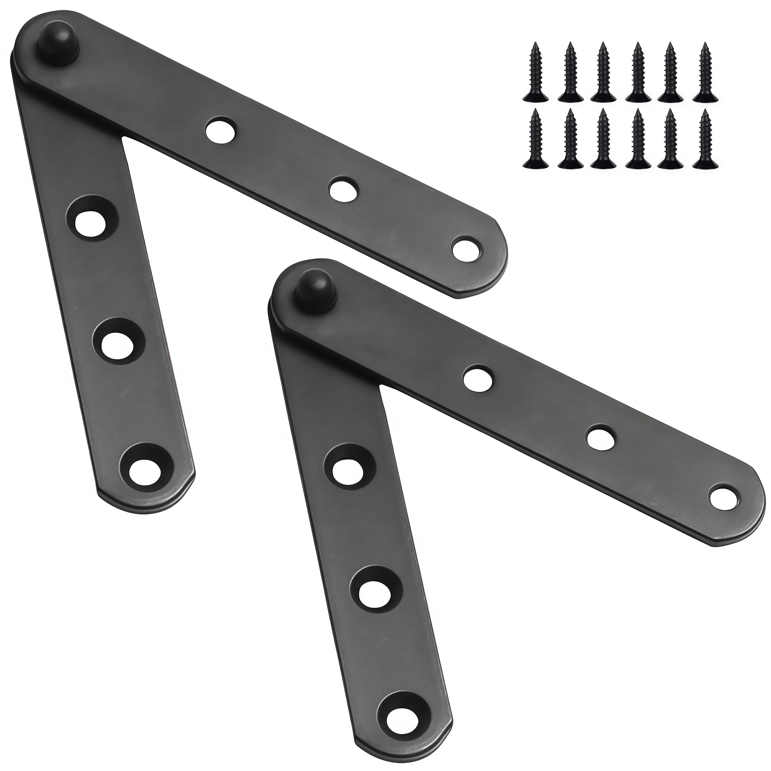 Vbnexyr Regular Hinge 2 Pack Stainless Steel Top And Bottom Pivot Hinges Concealed Door Pivot Hinges Suitable For Household Kitchen Swing Cabinet Doors 100×18×2.9Mm Black Single Straight Hinge