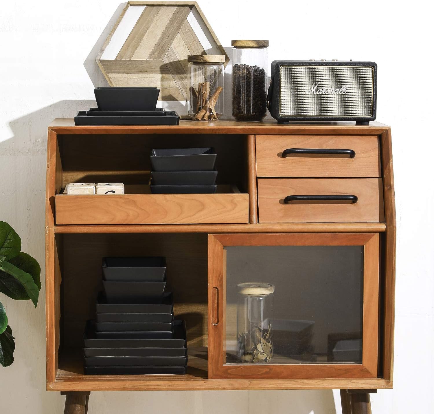 Bеѕt Cуbеr Mоndау 🔥 Stone Lain Grace Square Stoneware Dinnerware Set, 24 Piece Service For 8, Black