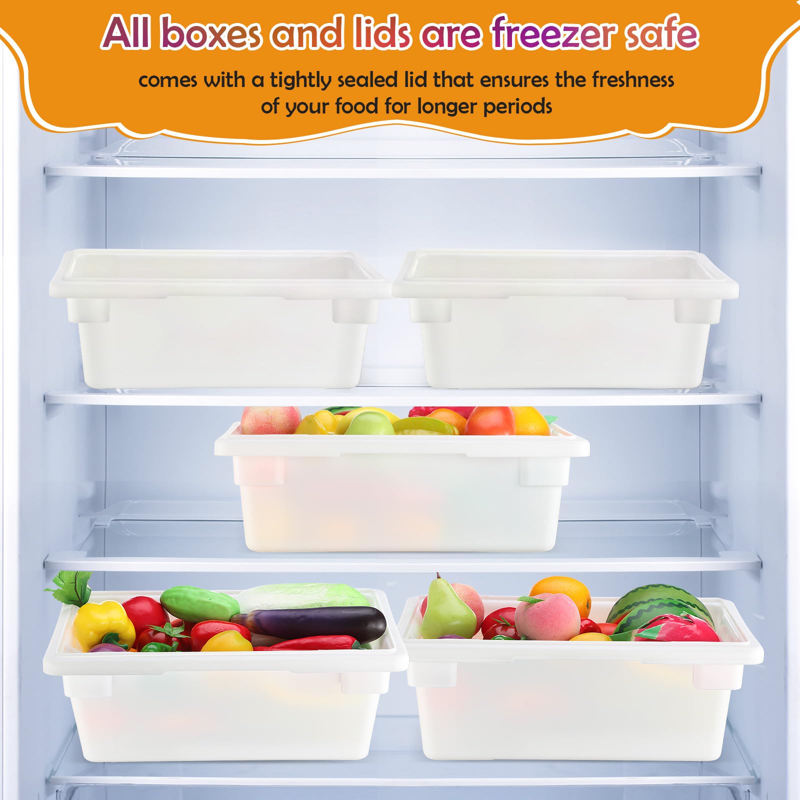 Barydat Paquete de 2 cajas de almacenamiento de alimentos, contenedores de almacenamiento de alimentos comerciales aptos para congelador y lavavajillas, contenedores de almacenamiento con tapas para