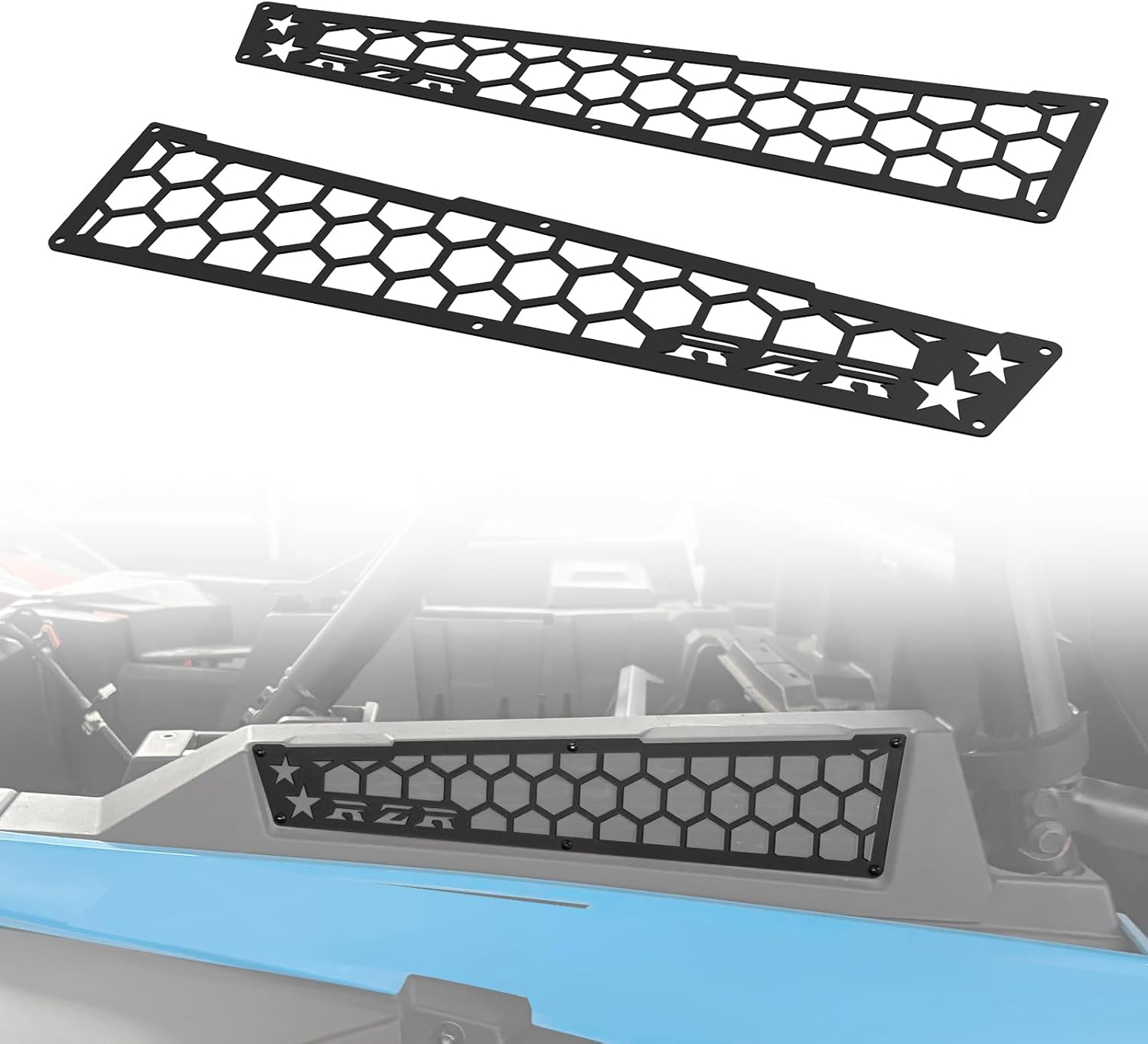 Air Intake Cover for Polaris RZR XP 1000, Aluminum Air Intake Filter Bezel Mesh Engine Side Vent Grill for 2014-2023 Polaris RZR XP 1000/XP 4 1000 Accessories(2PCS)