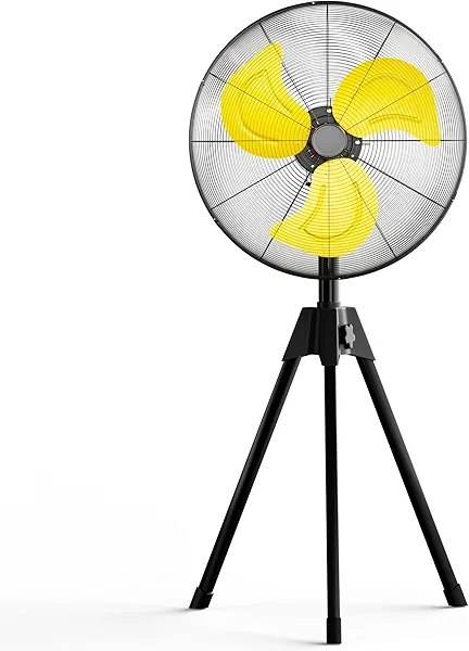 Uthfy 24” Outdoor Oscillating Pedestal fan, 8000 CFM High Velocity Shop Standing Fan with Tripod, Aluminum Blades, Heavy Duty Stand up Fan with 3 Speeds for Garage, Patio Use