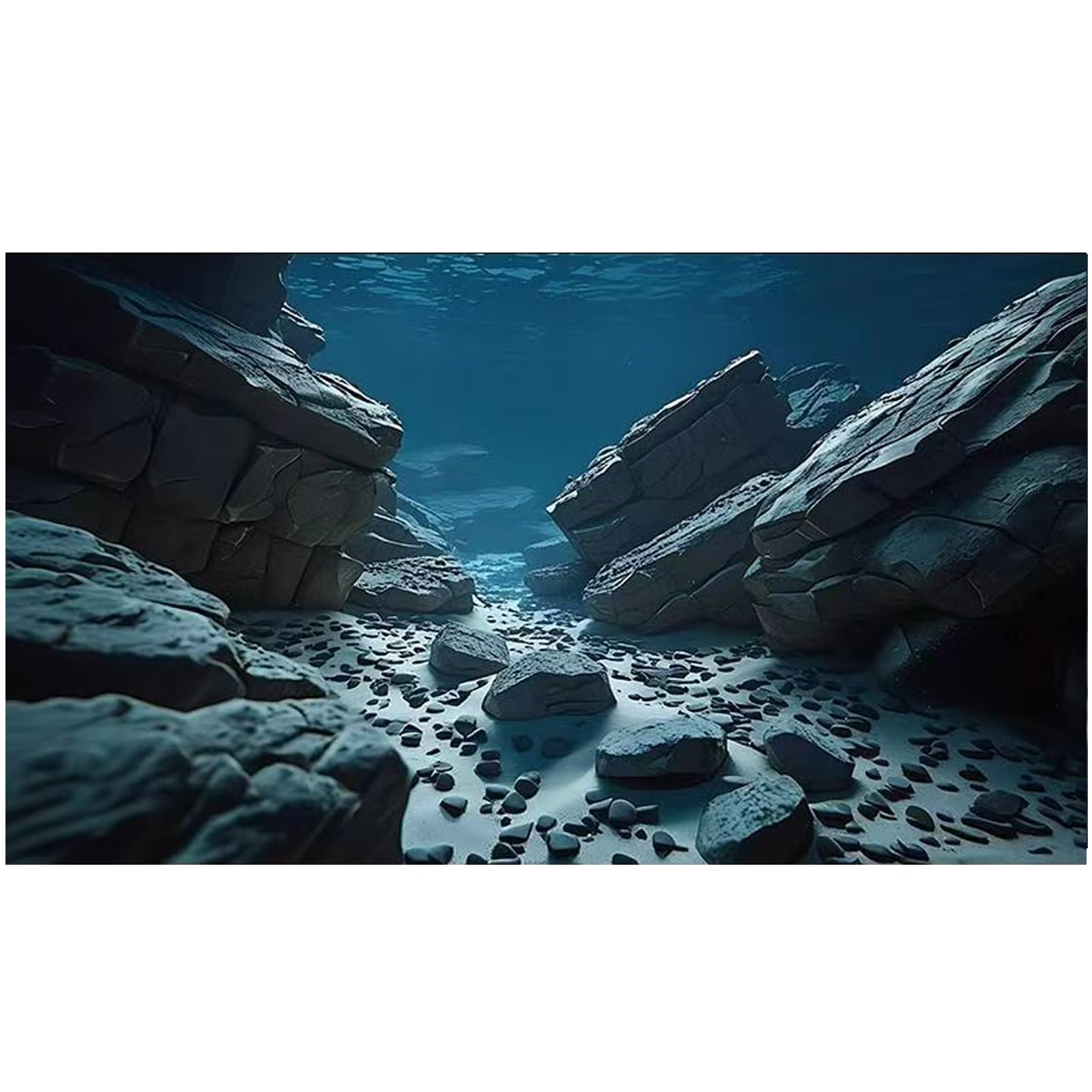 Sfondo naturale subacqueo scuro per acquari, sfondo acquario, adesivi per acquari, 30 cm, 40 cm, 50 cm, 60 cm, 80 cm (60 x 120 cm, rocce subacquee 6)