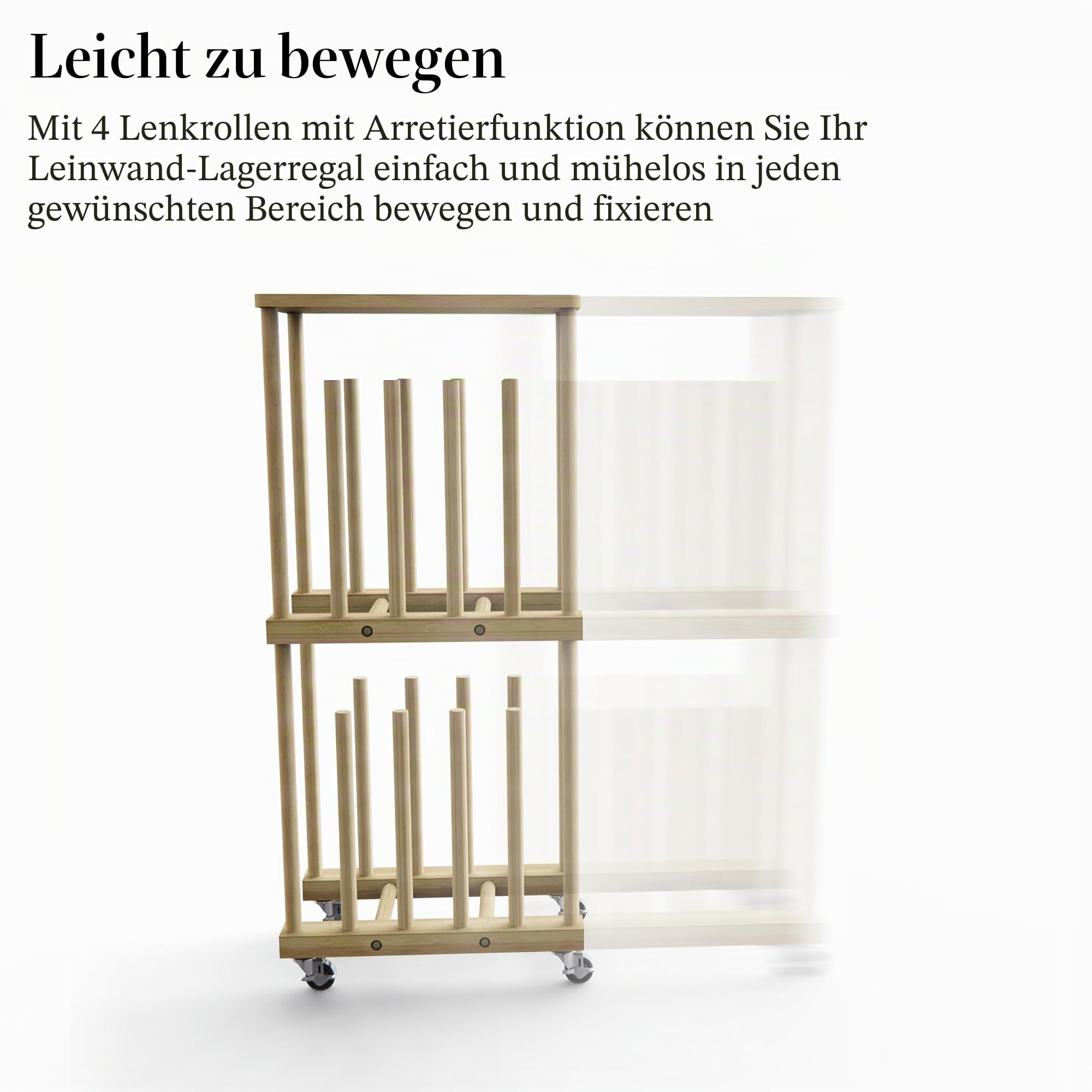 UNZERO Kunst-Aufbewahrungsregal, Leinwand-Kunst-Aufbewahrung, Kunst-Trockengestell, Leinwand-Bretter-Regal Kunst-Aufbewahrung mit Griff & Rollenrädern