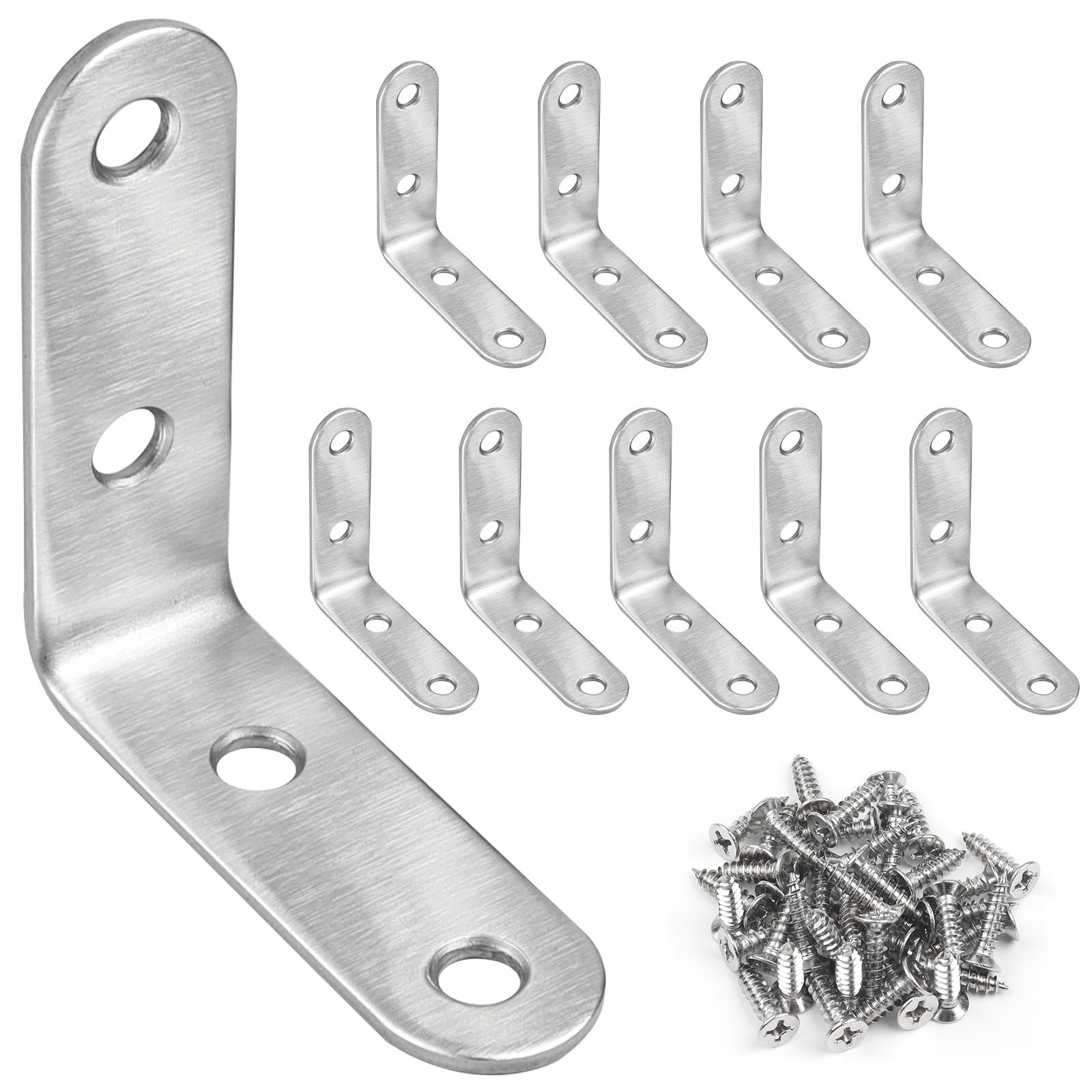 Winkelverbinder Edelstahl Winkel Metallwinkel 90 Grad L Form Möbelwinkel Kleine Winkel Metall Mit Schraube für Holz Möbel Tabelle Stuhl