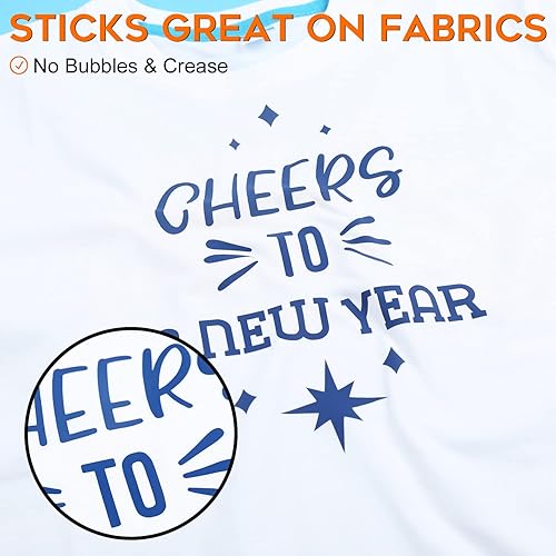 Miniatura 4 de CAREGY Rollo de vinilo de transferencia de calor para planchar HTV (12 x 15 pies, azul claro)