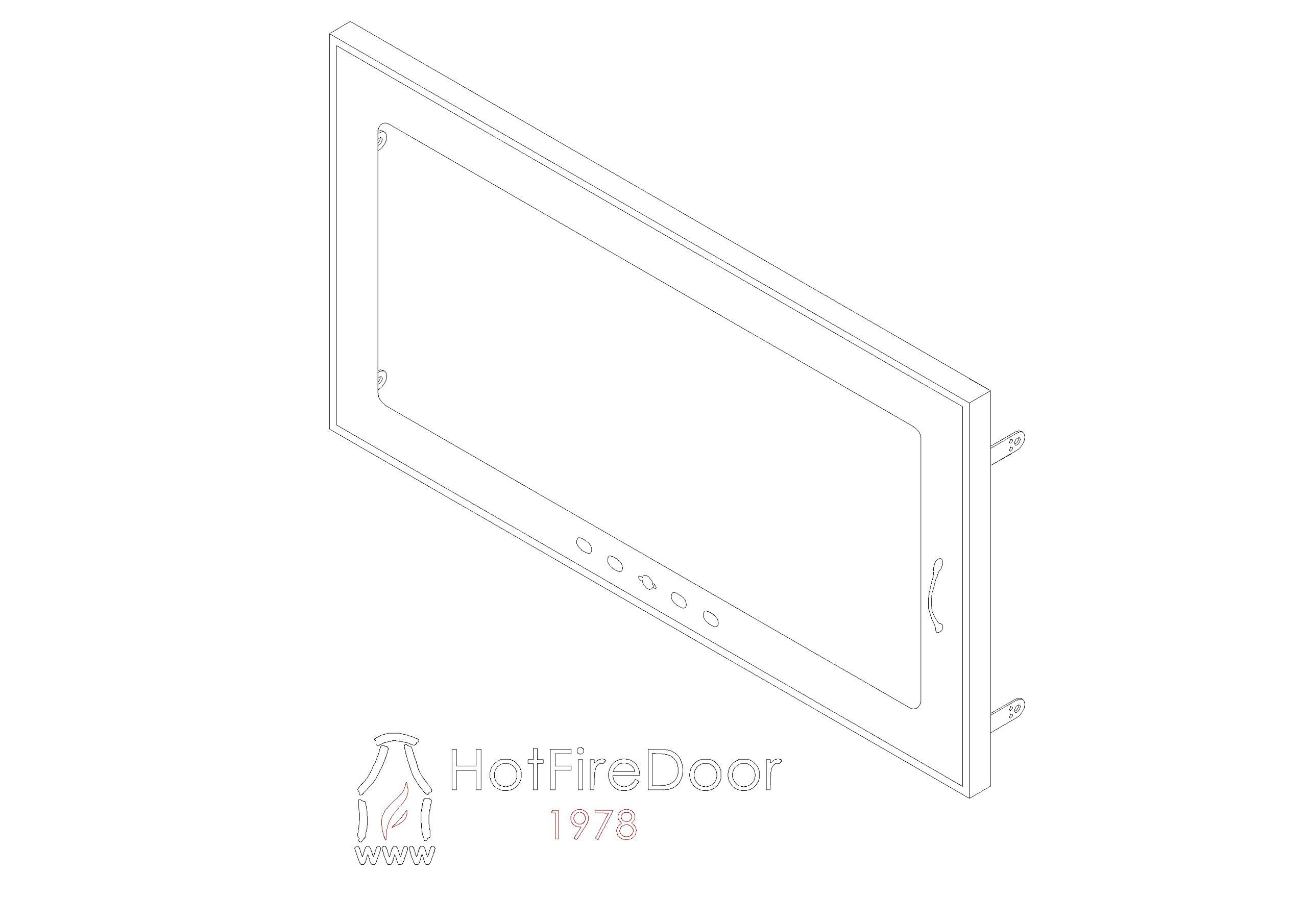 Puerta A MEDIDA Chimenea Leña, Cristal Vitroceramico, Regulador Entrada de Aire, +Eficiencia de Temperatura y Seguridad de la Combustion del Fuego. Tamaño y Posición del Tirador A Elegir