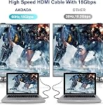 4K HDMI Cable 25ft, AkoaDa Braided HDMI Cable, High Speed HDMI Cables 2.0, Ethernet Function, 4K @ 60Hz, Ultra HD, 2K, 1080P, ARC & CL3 for Laptop, Monitor, PS5, PS4, TV, & More
