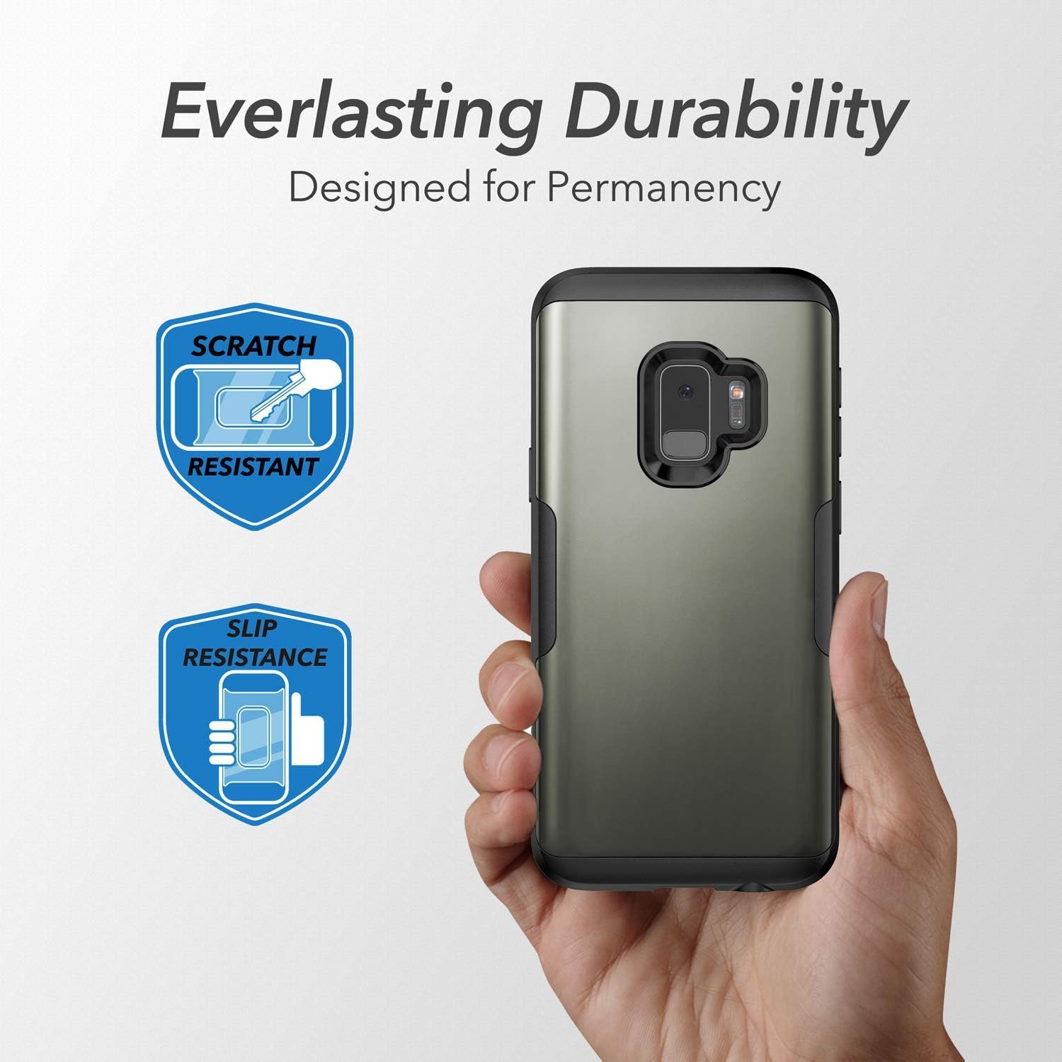 Review Discount YOUMAKER Galaxy S9 Case,Metallic Gun with Built-in Screen Protector Heavy Duty Protection Shockproof Slim Fit Full Body Case Cover for Samsung Galaxy S9 5.8 inch - Gun Metal/Black One-Day Sale: Up to 40% Off YOUMAKER Galaxy S9 Case,Metallic Gun with Built-in Screen Protector Heavy Duty Protection Shockproof Slim Fit Full Body Case Cover for Samsung Galaxy S9 5.8 inch - Gun Metal/Black