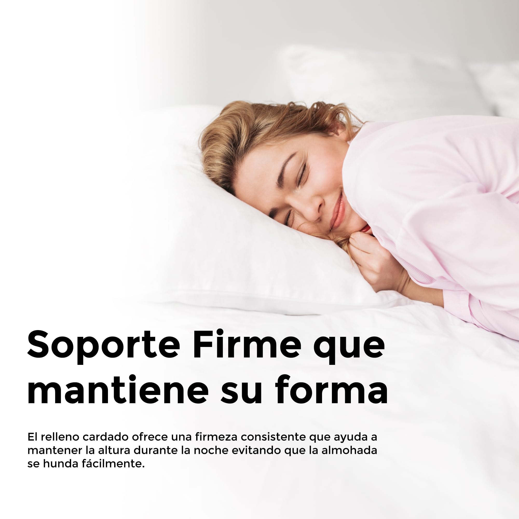 Aznar Almohada Cardada Extra Firme Extra Alta Soporte Cervical Ergonomico Gran Volumen para Dormir De Lado Funda Lavable Transpirable Recuperacion Forma 150 cm