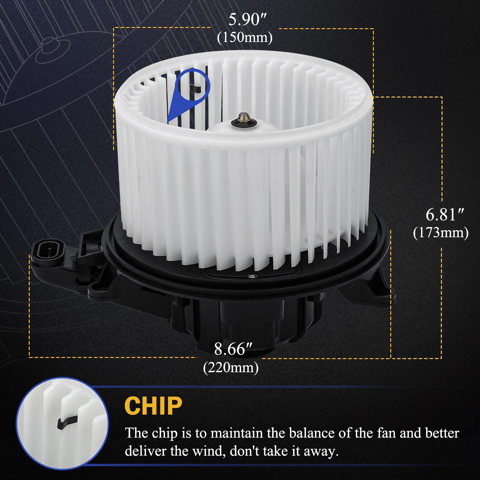 HVAC Blower Motor Assembly Heater Blower Motor With Fan Cage – For Ford ...
