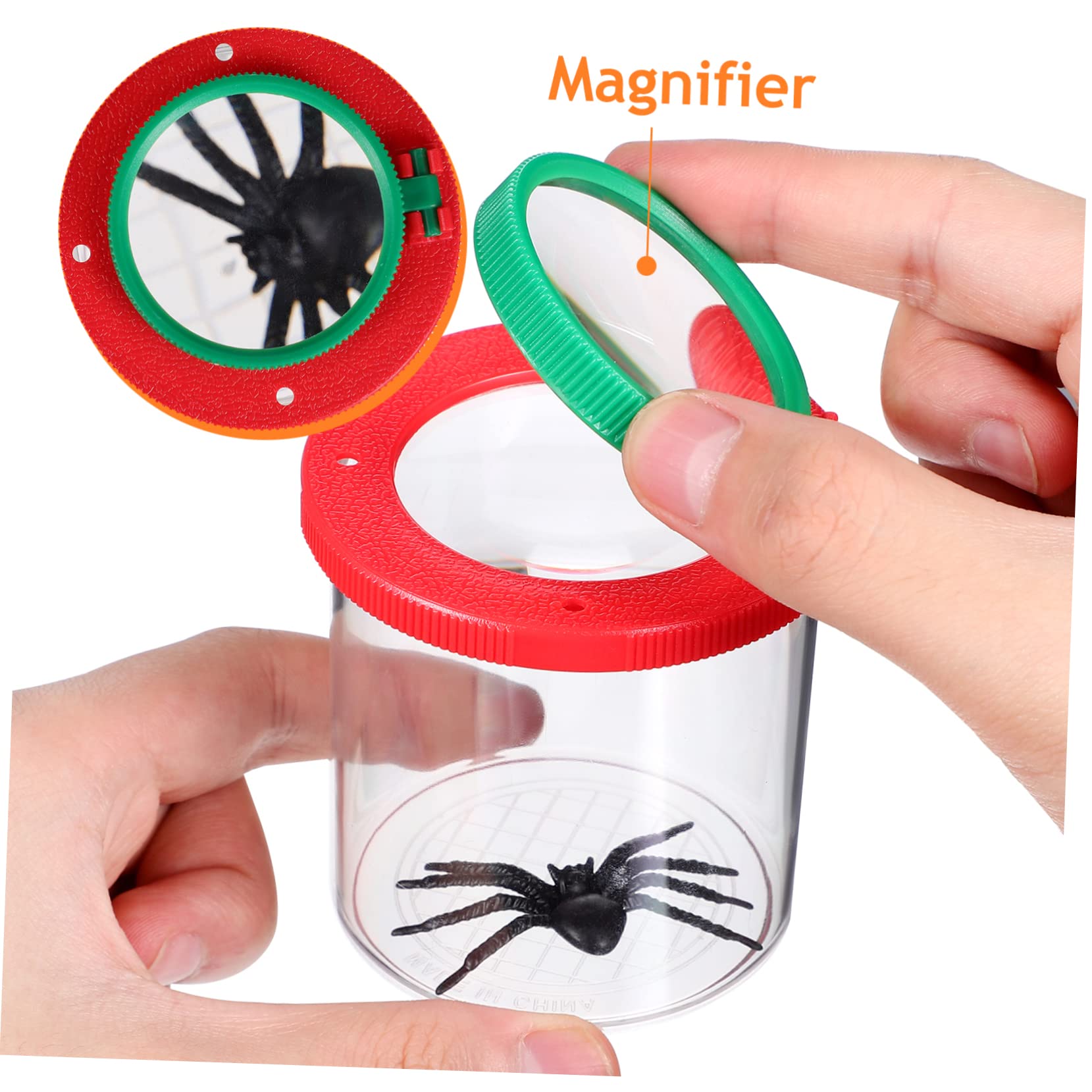 UPKOCH Kit de Capture D'insectes avec Loupe pour Garçon et Filles Ventilation en Plastique et Échantillon de Faux Insectes, pour L'observation Nature et L'exploration