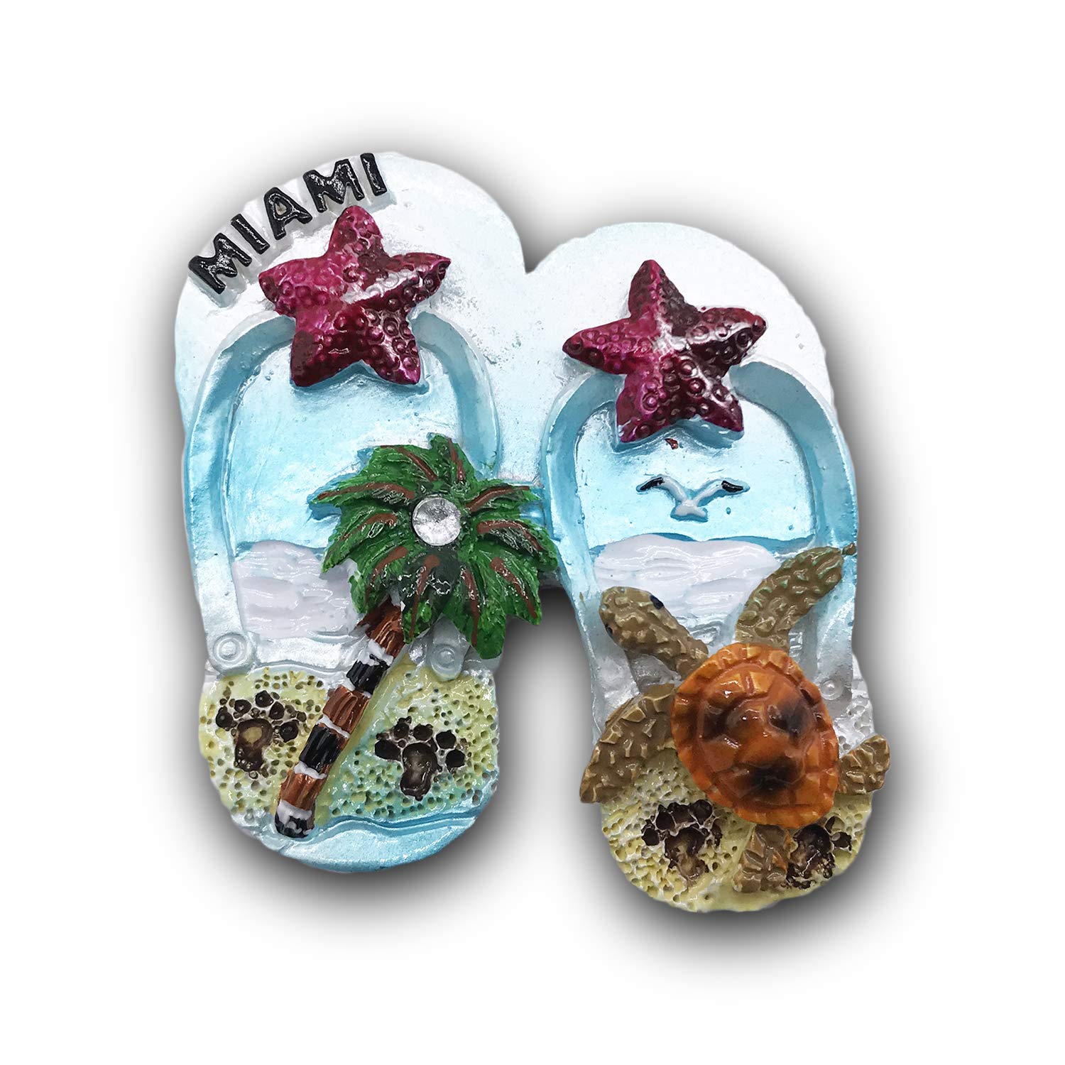 3D Slipper Miami Refrigerator Fridge Magnet Tourist Souvenirs Handmade Resin Craft Magnetic Stickers Home Kitchen Decoration Travel Gift