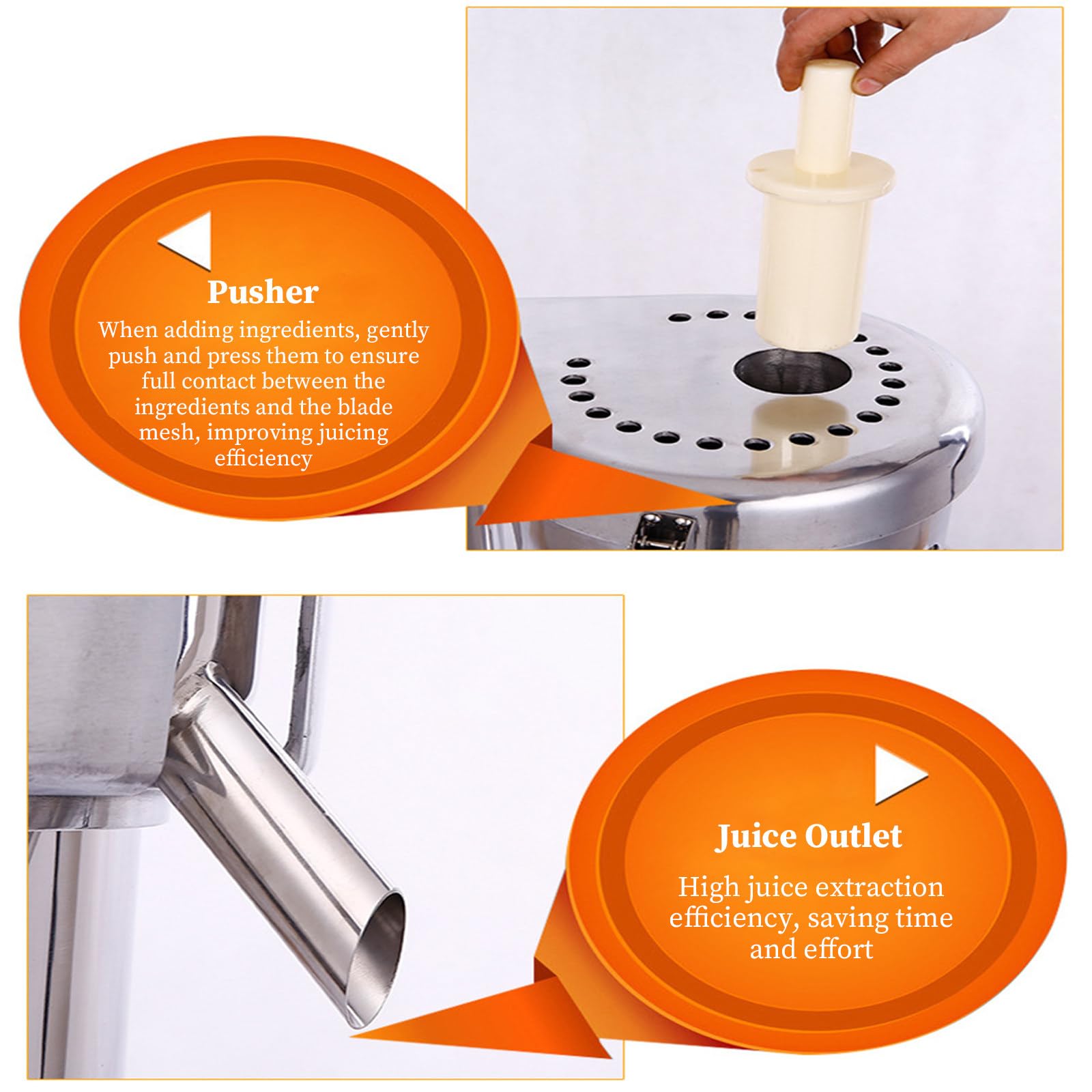 Estrattore di Succo Commerciale, Macchina per Succhi Centrifuga 550W, con la separazione a Basso Rumore e del residuo del Succo, per Succo di Arancia, Limone, Mela, Carota
