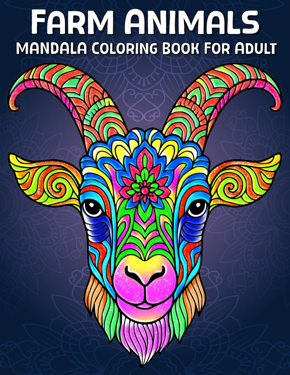 Farm Animals Mandala Coloring Book For Adult