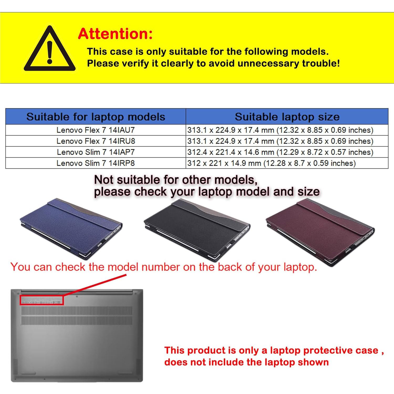 Etui na laptopa 35.6 cm Lenovo Flex 7 14IAU7 14IRU8 i Lenovo Slim 7 14IAP7 14IRP8, skóra PU, pokrowiec ochronny na notebooka z uchwytem na długopis (niebieski)