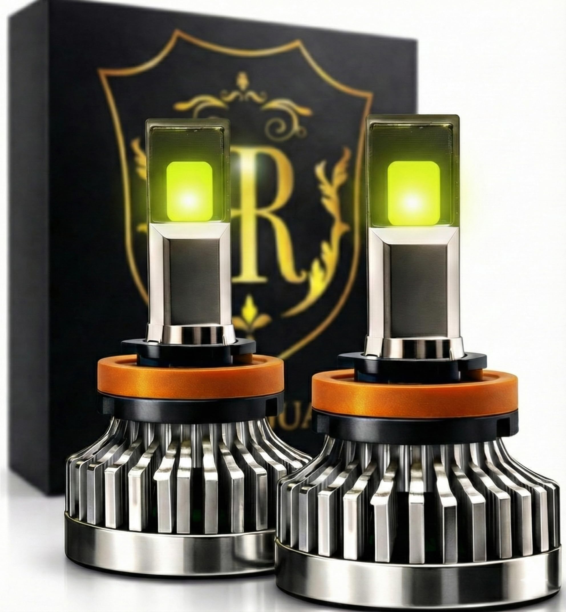 ロイヤルガード 最上級 オメガ シリーズ イエロー LED H8/H11/H16 Amazon | ロイヤルガード オメガ H8 H11 H16 ライムイエロー LED
