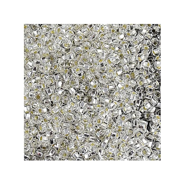 PRECIOSA Seed Beads 250 g 6/0 (approx. 4 mm) Crystal Silver Lined — image 1