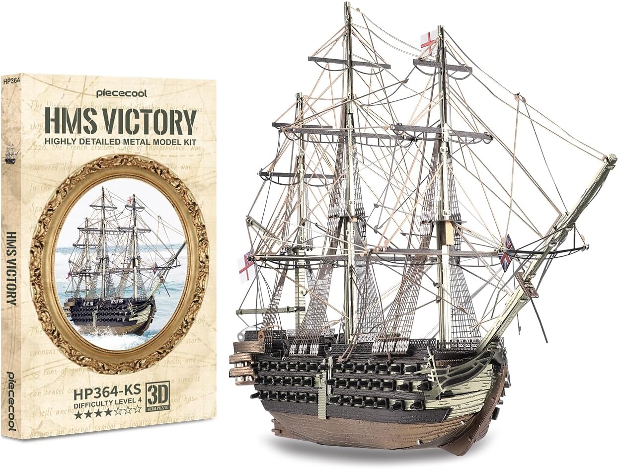 โ Metal 3D Puzzle HMS Victory 3D Metal Model Kit, High-Difficulty Model Kit Jigsaw for Adults, Diy Craft,Assembly is required, No adhesive required, 389pcs
