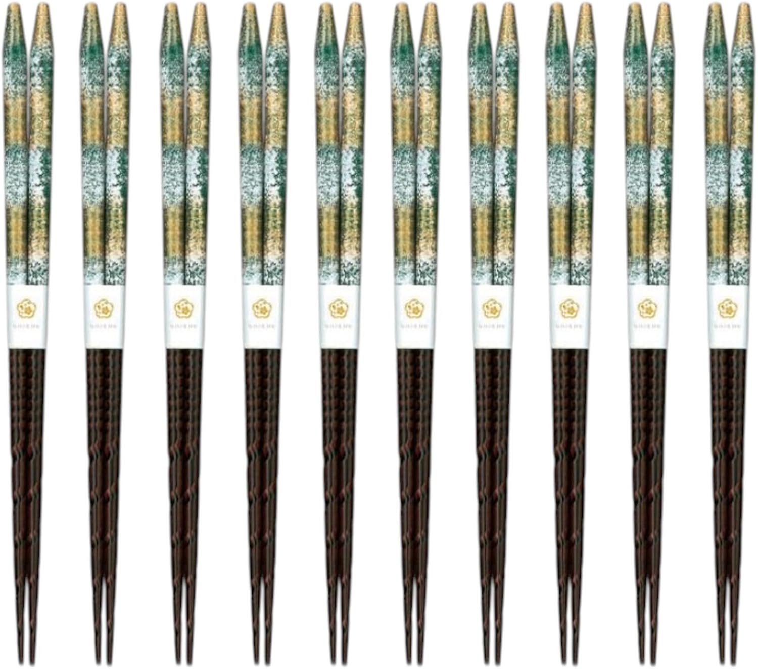 J-kitchens 10 Pair Set of Chopsticks, Lunch, Picnic, Excursions, Sports Events, Guests, Wooden, White Gold, 9.1 inches (23.0 cm), Dishwasher Safe, Made in Japan