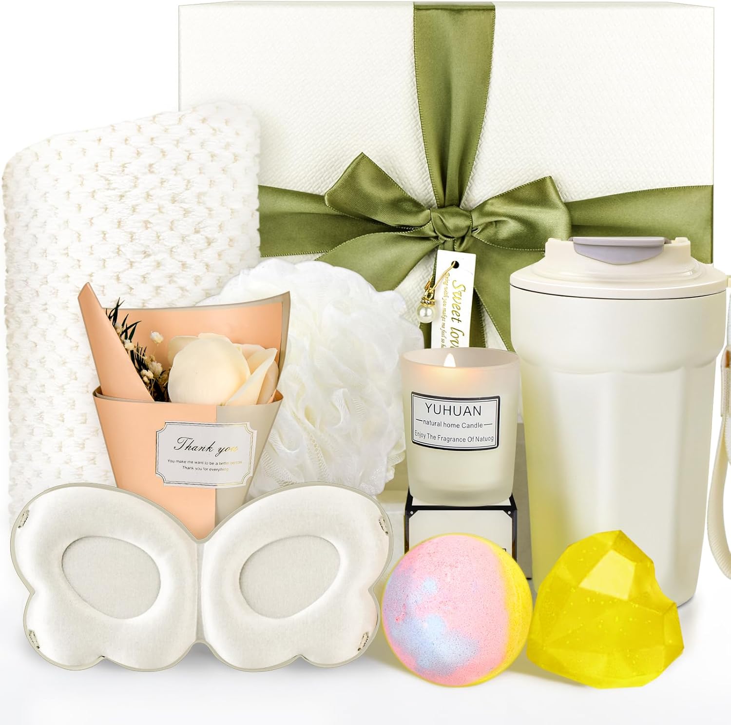 Marsheepy Happy Birthday Gifts for Women, Valentines Day Gifts,Happy Bestie Birthday Gift Basket for Women, Mom, Wife, Girlfriend, Sister, Christmas, Mothers Day Gifts