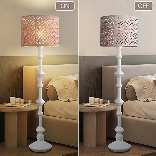 Miniatura 40 de Juego de 2 pantallas marrones, lámparas de mesa y pie de tela mediana, parte superior de 13 pulgadas x 11 pulgadas inferior x 10 pulgadas de alto