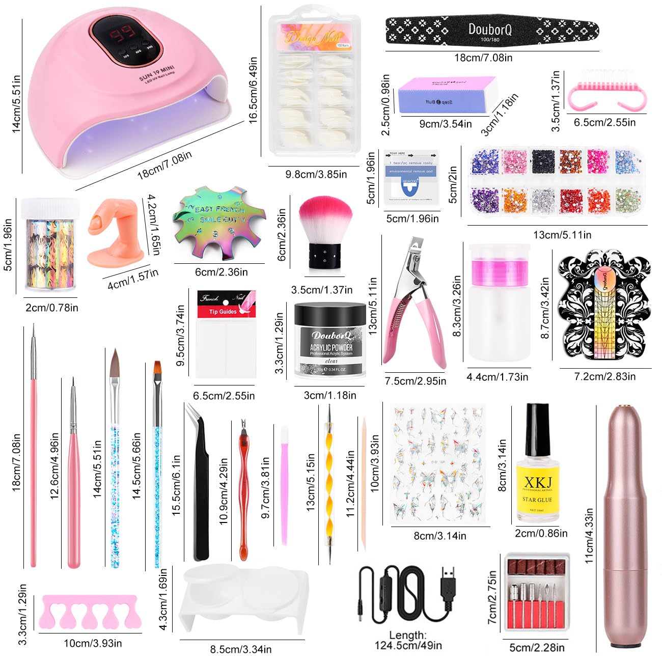 Acrylic Nail Kit 3D Mix Assorted Color Nail Charms
