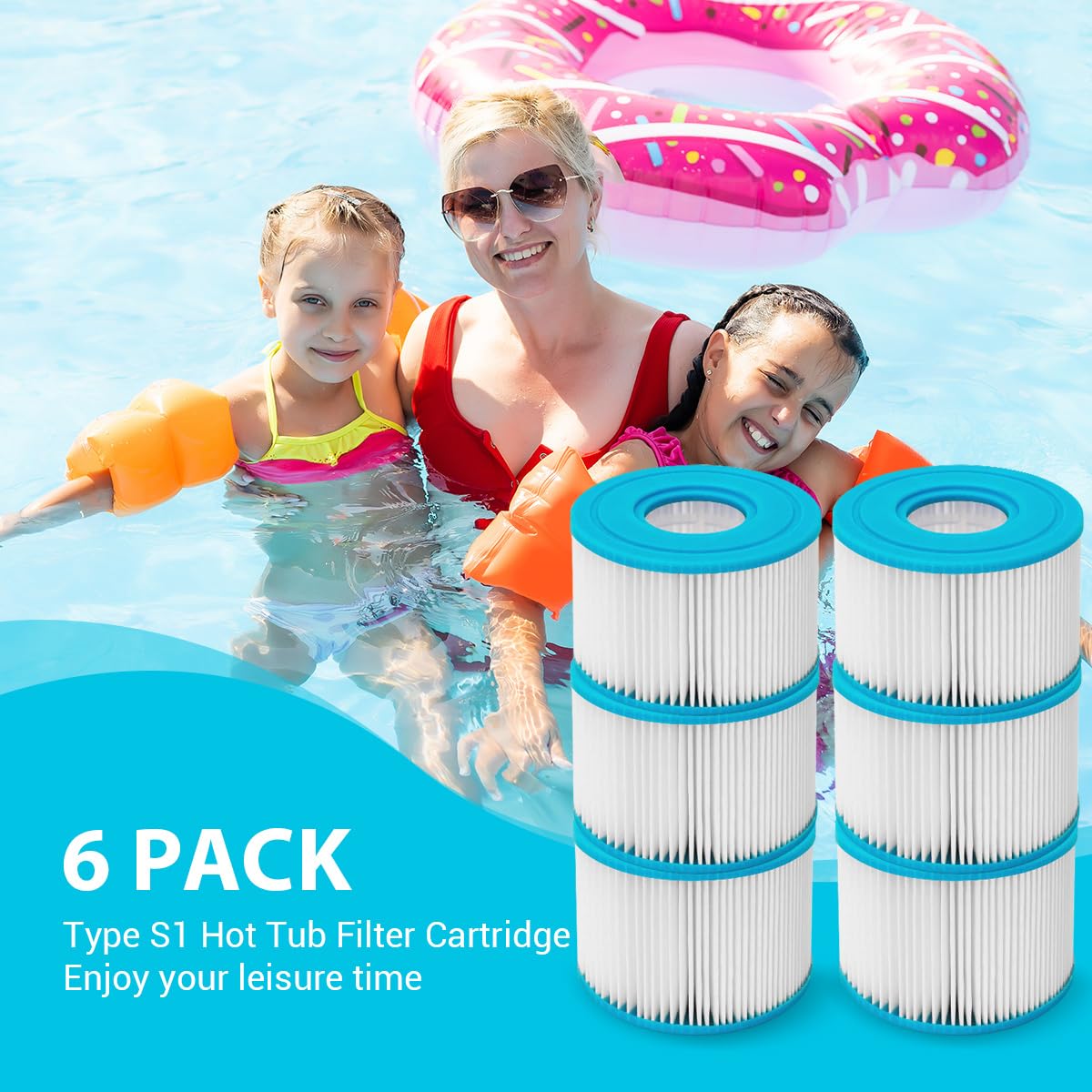 Lot de 6 filtres de Spa de Type S1 pour Pompe de Piscine