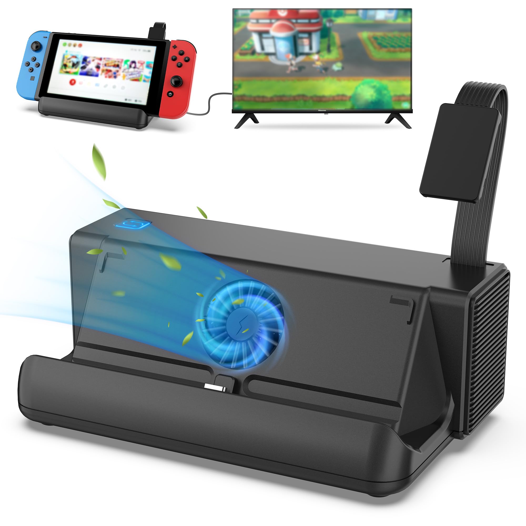 ZMBESUP Switch Dock Station Lettore di Schede di Gioco Compatibile Interruttore/Interruttore OLED All-in-One Switch Station, Interruttore Portatile Lettore di Schede Multifunzione TV Dock Station