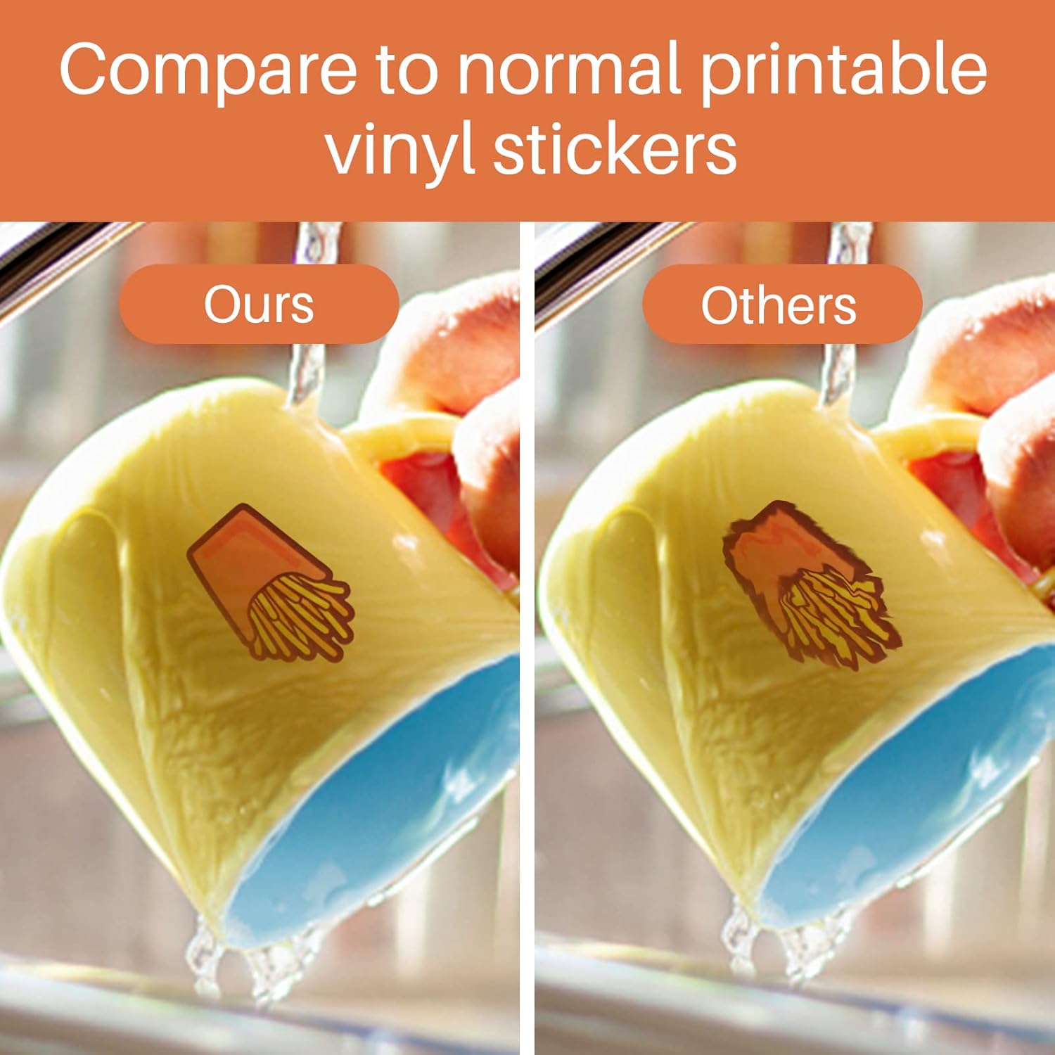 HTVRONT Sublimation Sticker Paper Waterproof 20 Pcs Glossy White & Sublimation Sticker Paper Waterproof 20 Pcs Matte White