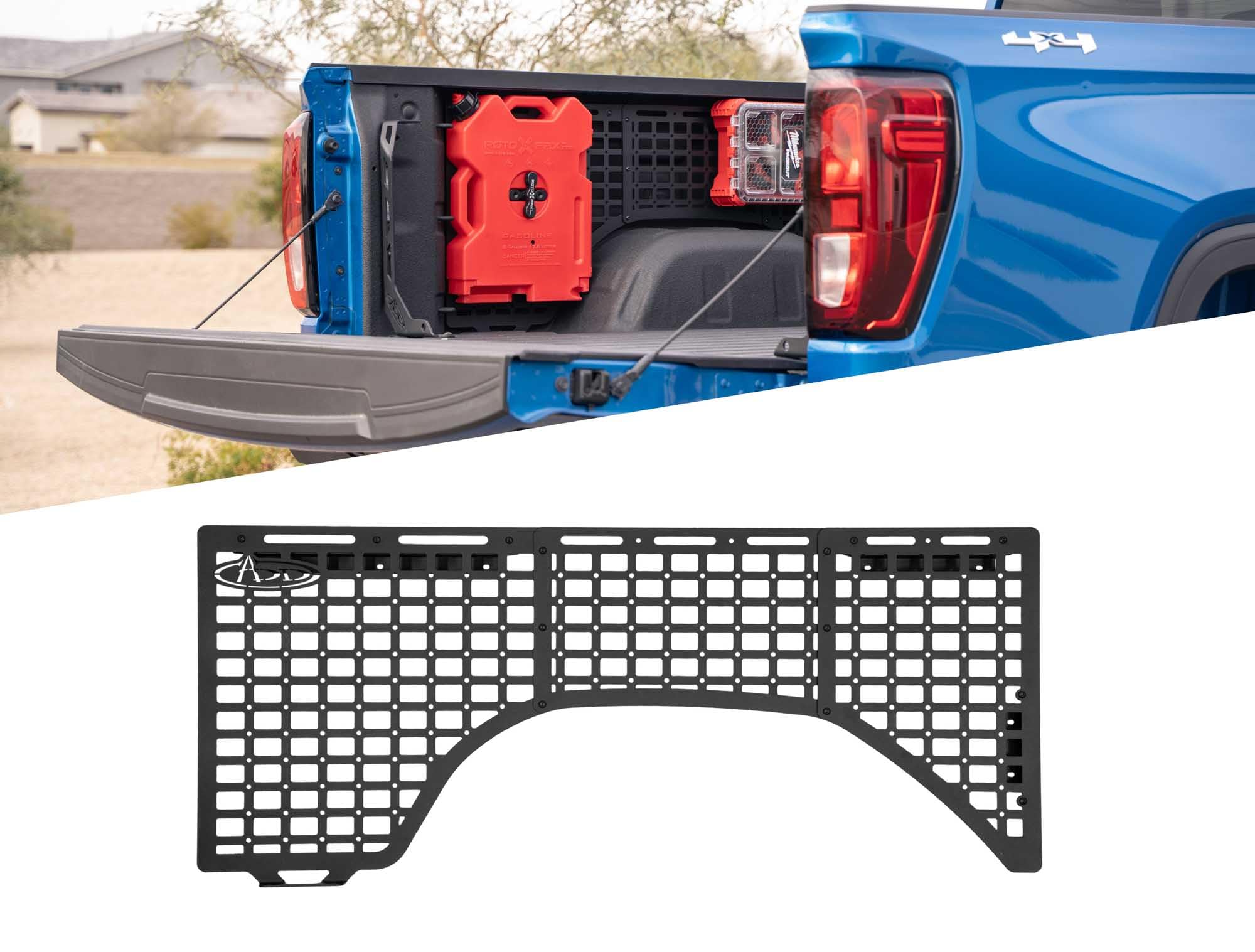 Addictive Desert Designs Bed Side Molle Panels for The 2019-2024 Chevy Silverado 1500/GMC Sierra 1500 | Molle Pattern Offers Diverse Mounting Solutions | Made in The USA (Driver Side Full Kit)