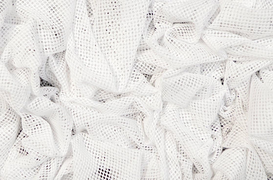 3MM WHITE FISH NET AIRTEX MESH FABRIC 100% POLYESTER NATURAL STRETCH 59" WIDTH