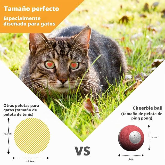 Foto 3 de 7 de Cheerble Mini Ball 2.0 - La Pelota Que Rueda Sola, Inteligente e interactiva para Gatos
