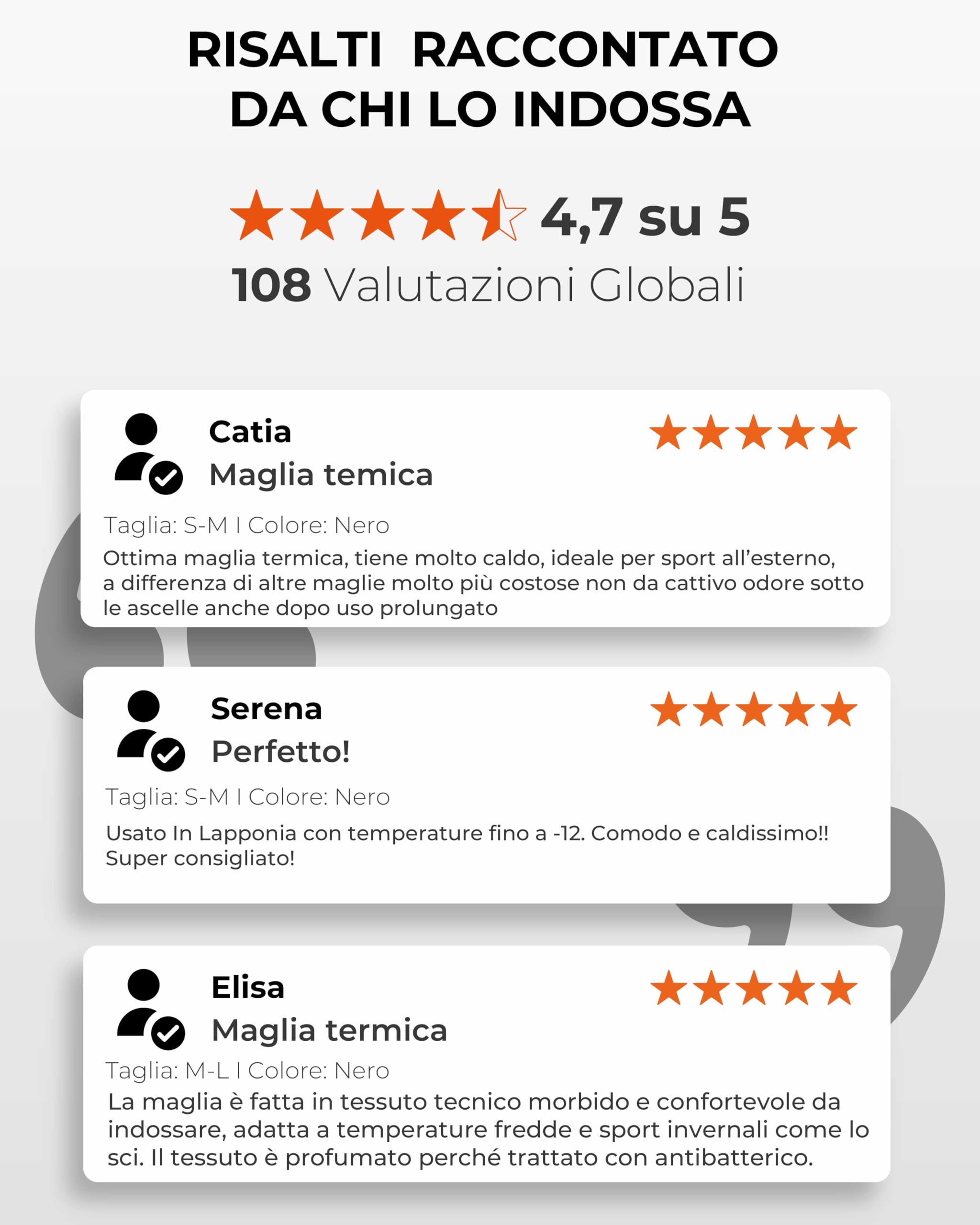 Risalti Maglia Termica Donna Manica Lunga Merino Tech - Maglie Termiche Donna a Compressione in Lana Merino, Intimo Termico Donna Invernale, Termica Donna Senza Cuciture - Made in Italy
