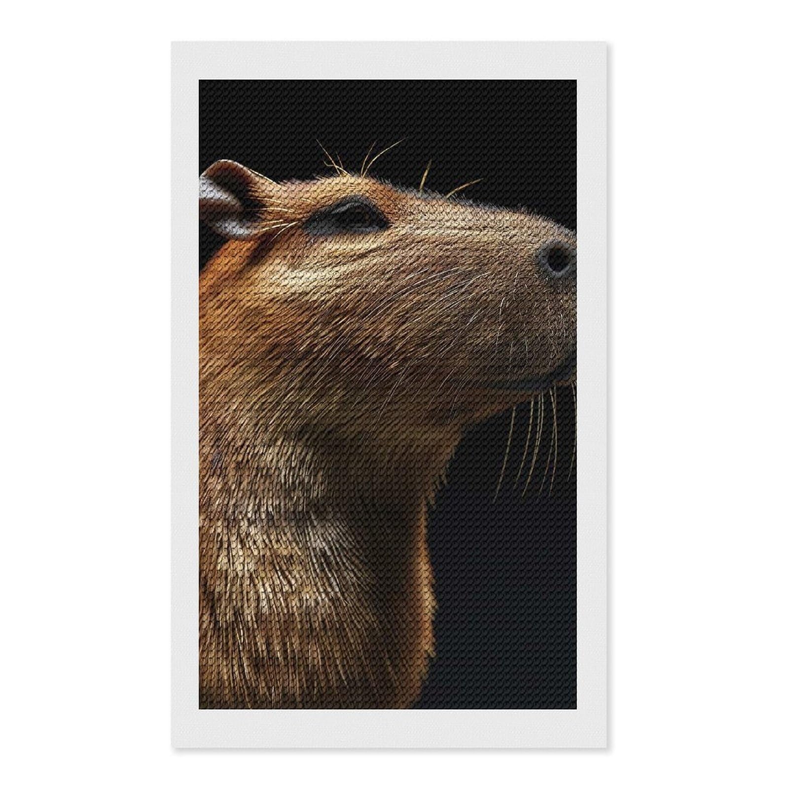 Junmoney Capybara Crystal Diamond Art Kit 12"x20", Modern Decor, Boho Decor, Wall Art Gift, Decorative Artwork, Creative Hobby