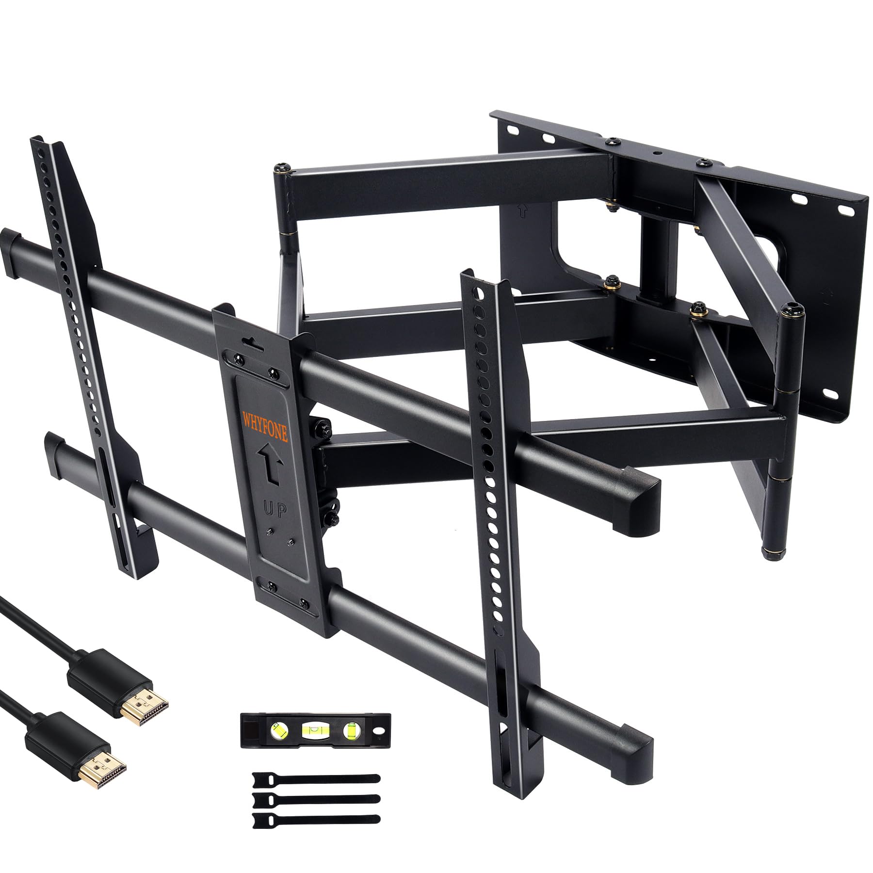 Supporto TV Parete da 50-90 Pollici, Inclinazione Girevole Staffa con 765mm Doppio Braccio, Braccio TV Ultra Resistente 75kg, Staffa Televisore 75 85 90 Pollici VESA 200x100-600x400mm