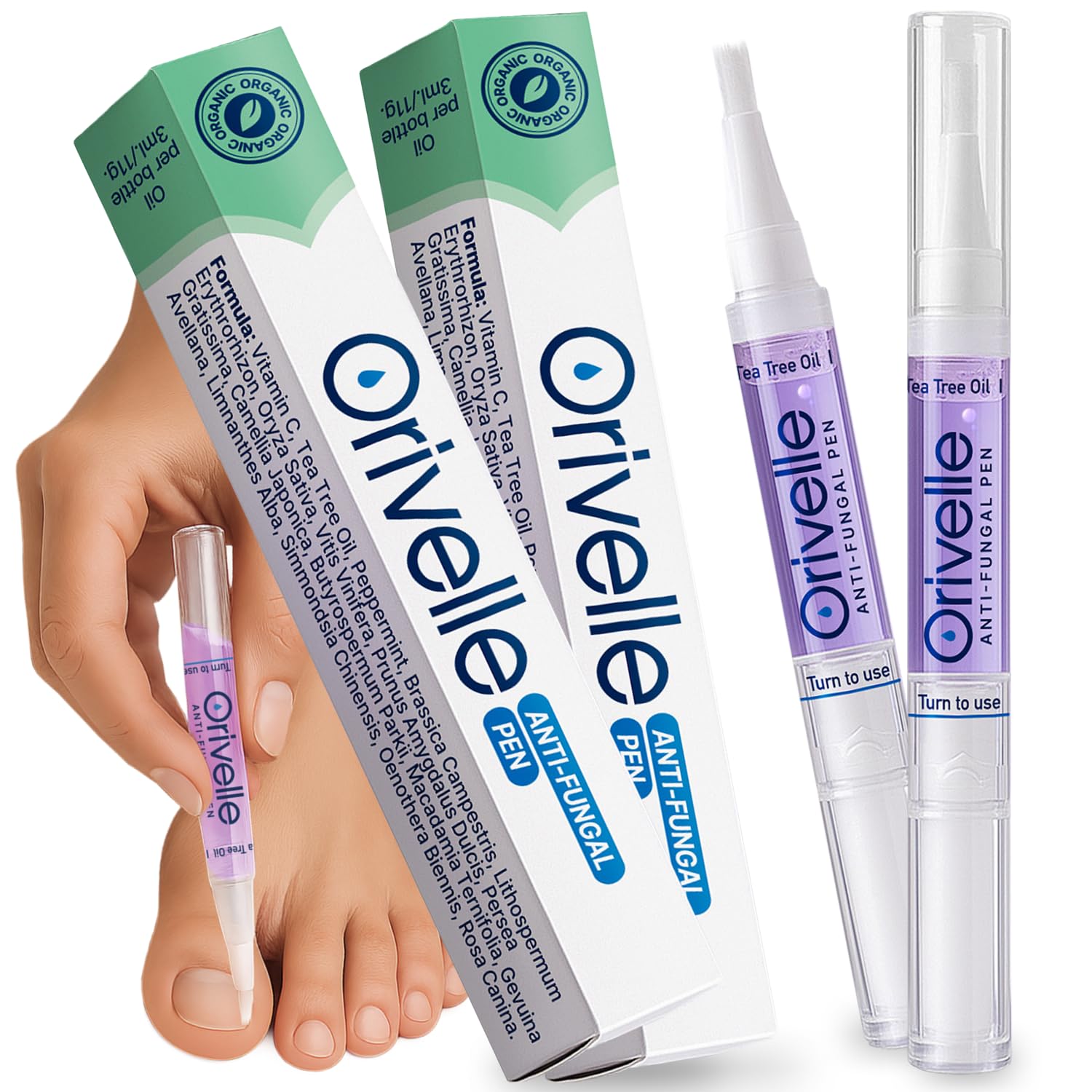 Nail Fungus Pen Professional Nail Repair Strengthening Solution with Tea Tree Oil Improves Appearance of Discolored or Damaged